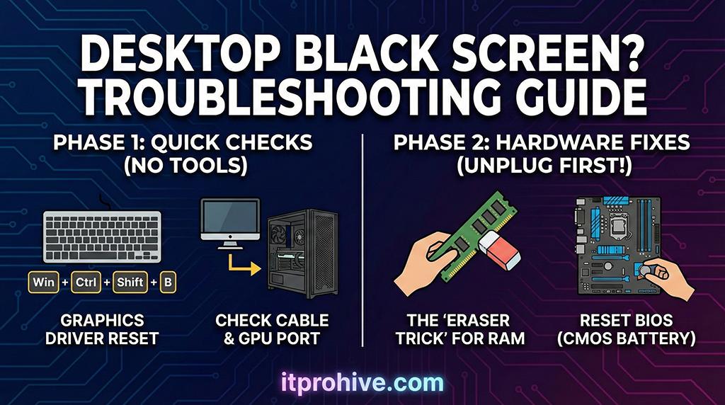 bios and recovery mode diagnosis for startup black screen