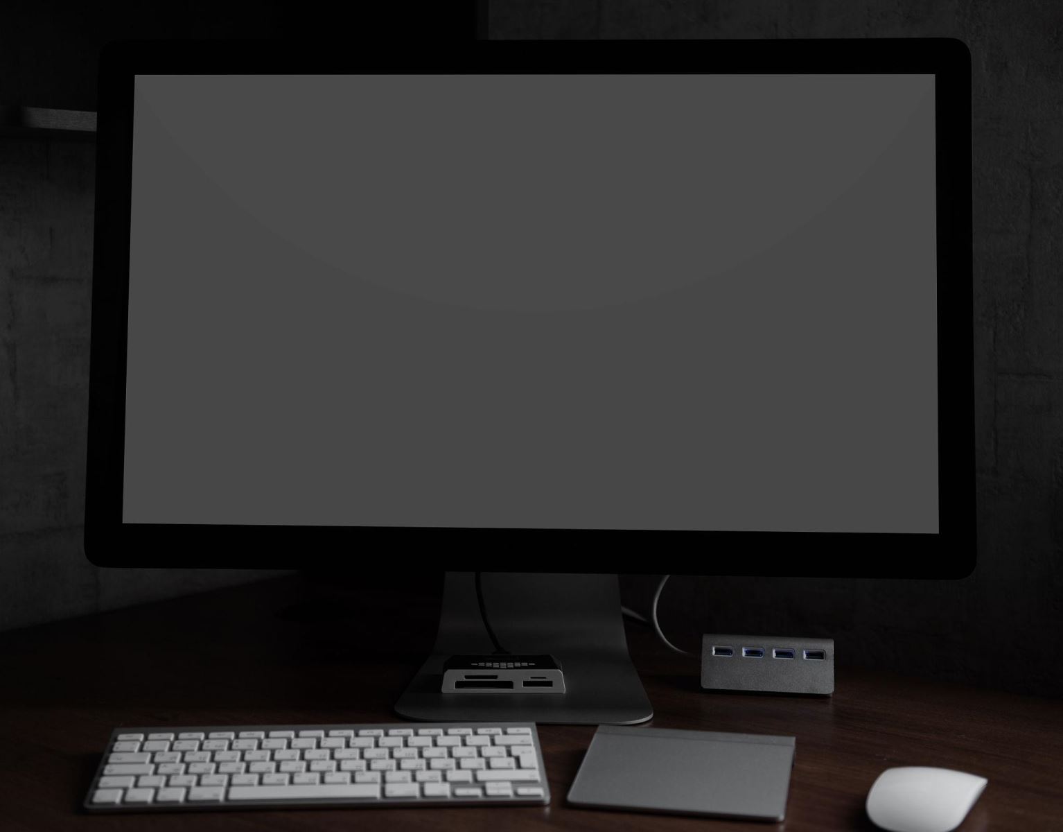 computer monitor powered on with black screen